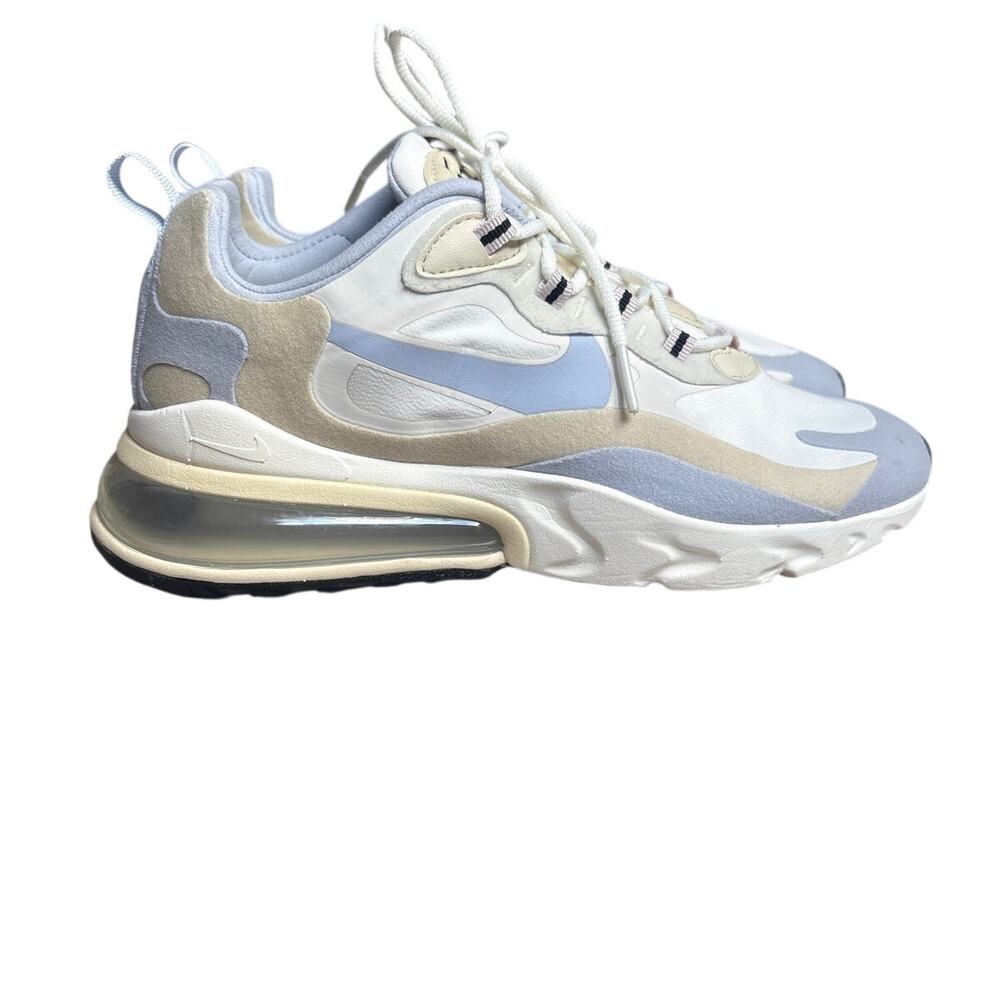 Nike Air Max 270 React white fossil blue womens lace sneakers SIZE 8.5